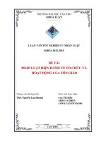 pháp luật hiện hành về tổ chức và hoạt động của tôn giáo