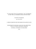 Self awareness of the virtual in modern science fiction films 