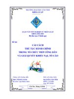 cải cách thủ tục hành chính trong tổ chức tiếp công dân và giải quyết khiếu nại, tố cáo