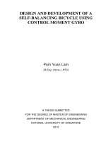 Design and development of a self balancing bicycle using control moment gyro 