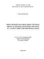 phân tích kết quả hoạt động tín dụng trung và dài hạn ngân hàng tmcp đầu tư và phát triển chi nhánh hậu giang