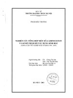 Nghiên cứu tổng hợp một số bêta aminoceton và sơ bộ thăm dò tác dụng sinh học