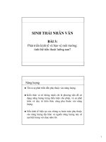 bài gảng sinh thái nhân văn chương 3 Phát triển kinh tế và bảo vệ môi trường: tinh thế tiến thoái lưỡng nan