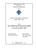 quy trình thanh tra hành chính lý luận và thực tiễn