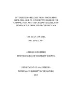 INTERLEUKIN 6 RELEASE FROM t98g HUMAN GLIAL CELL LINE AS a PREDICTIVE MARKER FOR CHRONIC PAIN, AND THE CHARACTERIZATION OF SUBSTANCE(S) INVOLVED IN PAIN 