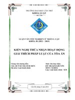 kiến nghị thừa nhận hoạt động giải thích pháp luật của tòa án