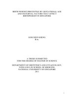 Birthweight percentiles by gestational age and maternal factors that affect birthweight in singapore