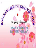 Bài giảng tiếng việt 3 tuần 23 bài chính tả   nghe  viết nghe nhạc, phân biệt ln, utuc 