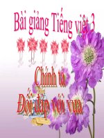 Bài giảng tiếng việt 3 tuần 24 bài chính tả   nghe   viết đối đáp với vua, phân biệt sx, dấu hỏi dấu ngã 