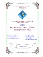 kiến nghị hoàn thiện chế định bổ nhiệm thẩm phán