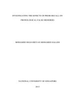 Investigating the effects of prior recall on phonological false memories 