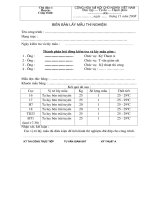 BIÊN bản lấy mẫu THÍ NGHIỆM 