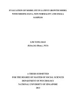 Evaluation of model fit in latent growth model with missing data, non normality and small sample 