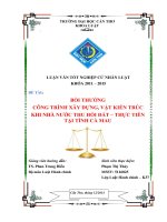 bồi thường công trình xây dựng, vật kiến trúc khi nhà nước thu hồi đất – thực tiễn tại tỉnh cà mau