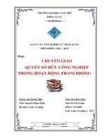 chuyển giao quyền sở hữu công nghiệp trong hoạt động franchising