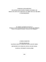 SINGAPORE BASED FILIPINO WORKING MOTHERS AND THEIR LONG DISTANCE PARENTING OF THEIR TEENAGE CHILDREN IN THE PHILIPPINES