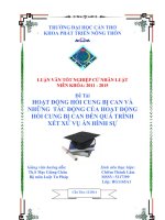 hoạt động hỏi cung bị can và những tác động của hoạt động hỏi cung bị can đến quá trình xét xử vụ án hình sự