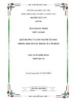 quê hương và con người tây bắc trong một số tác phẩm của tô hoài