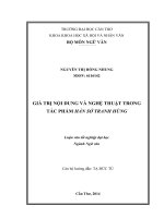 giá trị nội dung và nghệ thuật trong tác phẩm hán sở tranh hùng