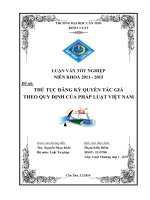thủ tục đăng ký quyền tác giả theo quy định của pháp luật việt nam