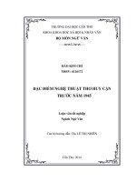đặc điểm nghệ thuật thơ huy cận trước năm 1945