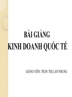 Bài giảng Kinh doanh quốc tế  Trần Thị Lan Nhung