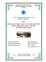 pháp luật việt nam về vấn đề kết hôn giữa công dân việt nam với người nước ngoài
