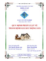 quy định pháp luật về thẩm định giá bất động sản