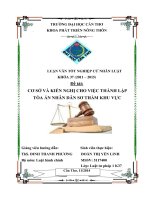 cơ sở và kiến nghị cho việc thành lập tõa án nhân dân sơ thẩm khu vực