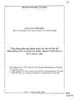 Ứng dụng phương pháp nuôi cấy mô tế bào để nhân giống một số giống Lan nhập ngoại ở Tỉnh Sơn La