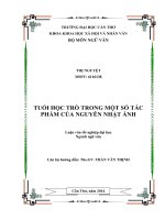 tuổi học trõ trong một số tác phẩm của nguyễn nhật ánh