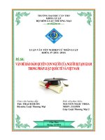 Vấn đề bảo đảm quyền con người của người bị tạm giam trong pháp luật quốc tế và việt nam