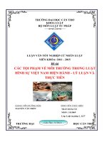 các tội phạm về môi trường trong luật hình sự việt nam hiện hành  lý luận và thực tiễn