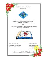 đề tài: kiến nghị thừa nhận án lệ trong hệ thống pháp luật việt nam