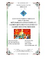 kiến nghị sửa đổi luật bầu cử đại biểu quốc hội và luật bầu cử đại biểu hội đồng nhân dân