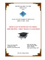 pháp luật về đánh giá tác động môi trường  thực trạng và giải pháp