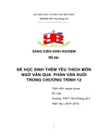 SKKN giúp học sinh thêm yêu môn ngữ văn qua phần văn xuôi trong môn ngữ văn lớp 12  