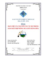 hạn chế của nguyên tắc tự do trong giao kết hợp đồng mua bán hàng hóa