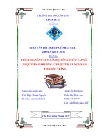 trình độ, năng lực cán bộ, công chức cấp xã  thực tiễn ở phường 3 thuộc thị xã ngã năm tỉnh sóc trăng