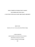 Chinas foreign economic policy making and cooperation with ASEAN a case study of the ASEAN china free trade agreement