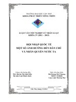 hội nhập quốc tế một số ảnh hưởng đến dân chủ và nhân quyền nước ta