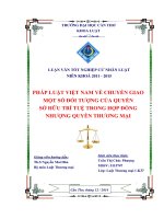 pháp luật việt nam về chuyển giao một số đối tượng của quyền sở hữu trí tuệ trong hợp đồng nhượng quyền thương mại