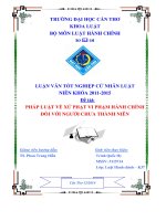 pháp luật về xử phạt vi phạm hành chính đối với người chưa thành niên