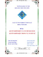 Quyền khởi kiện và cơ chế bảo đảm quyền khởi kiện trong vụ án dân sự