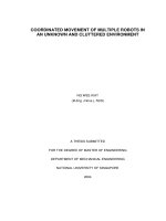 Coordinated movement of multiple robots in an unknown and cluttered environment