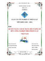 quyền ngăn cấm sử dụng đối tượng sở hữu công nghiệp theo pháp luật việt nam