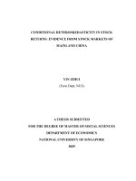 Conditional heteroskedasticity in stock returns evidence from stock markets of mainland china