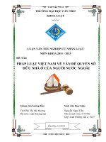 pháp luật việt nam về vấn đề quyền sở hữu nhà ở của người nước ngoài