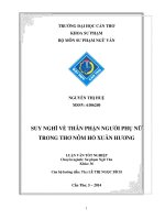 suy nghĩ về thân phận người phụ nữ trong thơ nôm hồ xuân hương