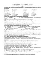 BÀI tập ôn tập TIẾNG ANH 7 
